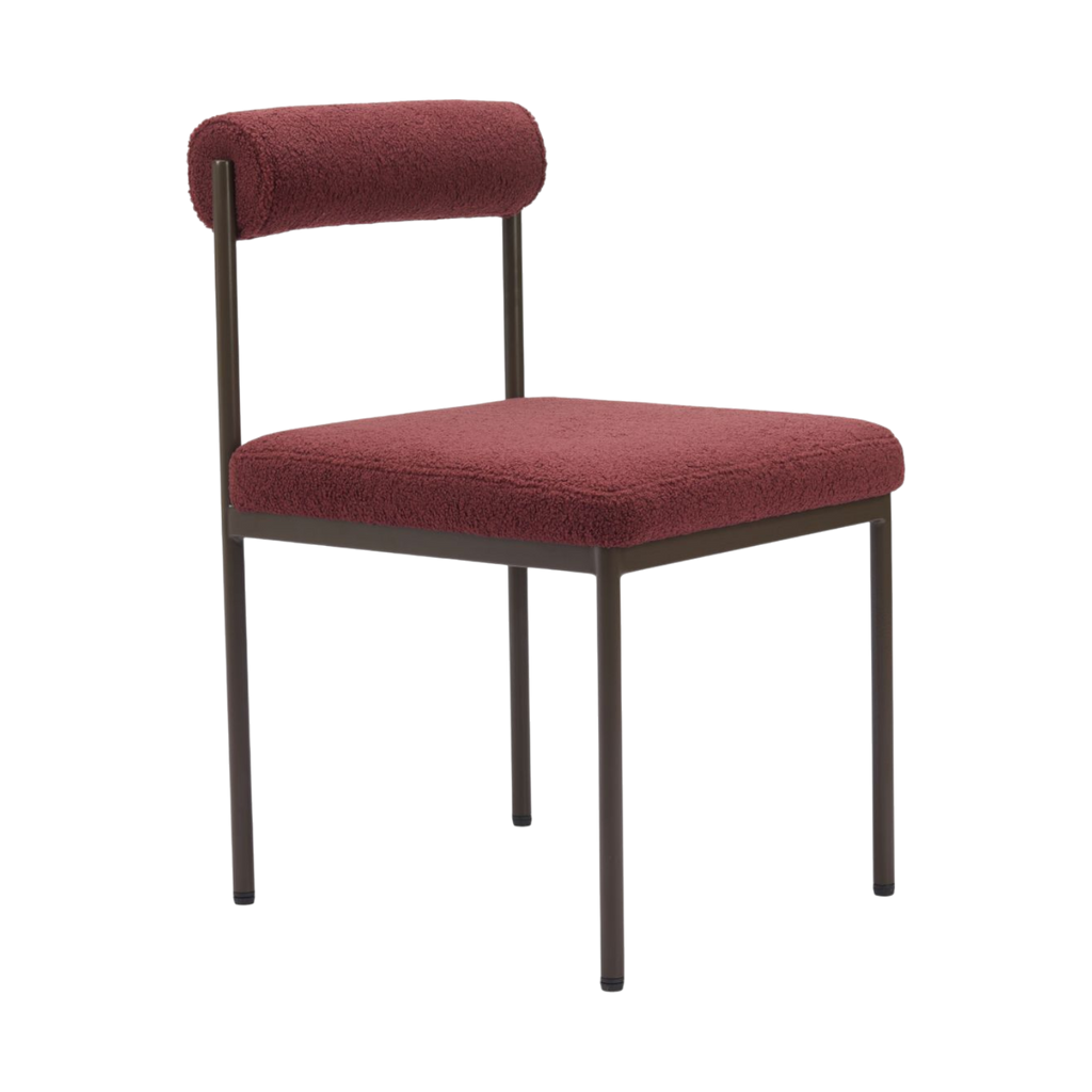 Mellow Burgundy Minimalist Dining Chair