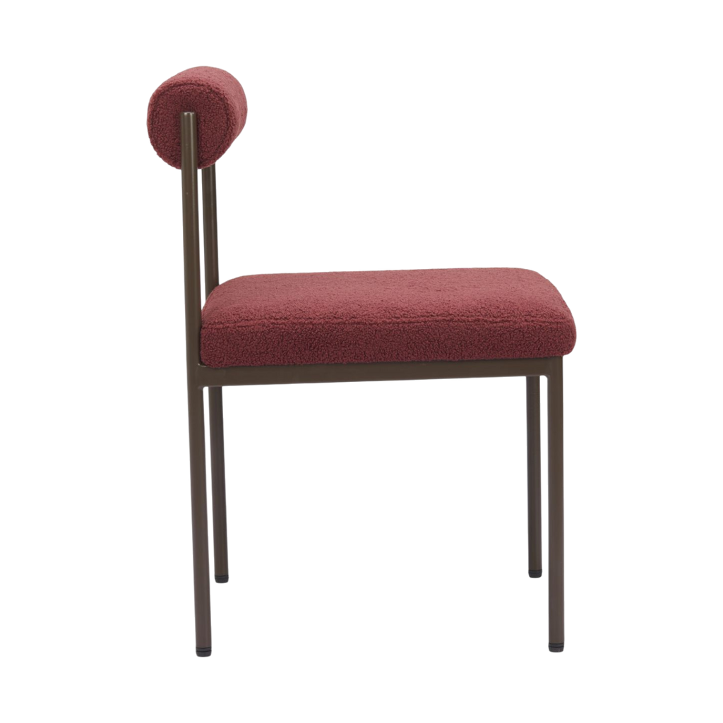 Mellow Burgundy Minimalist Dining Chair