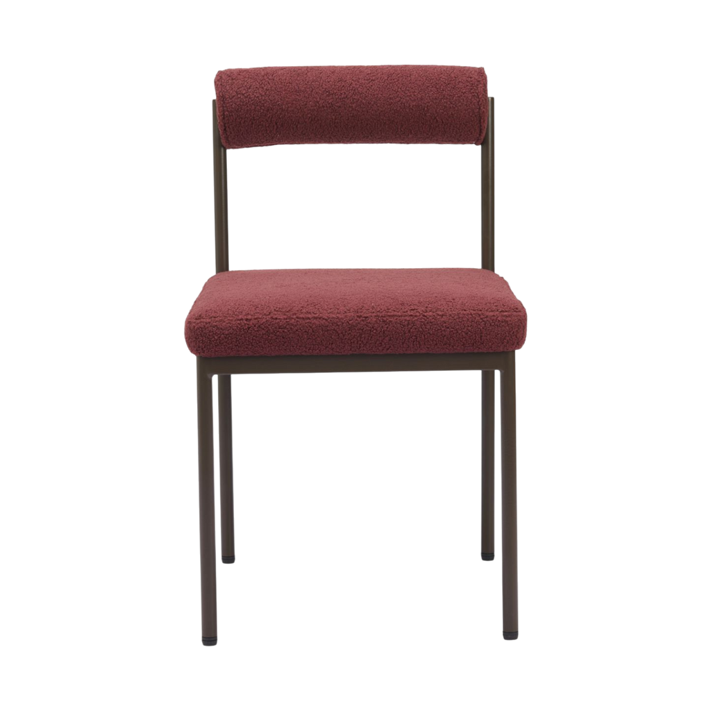Mellow Burgundy Minimalist Dining Chair
