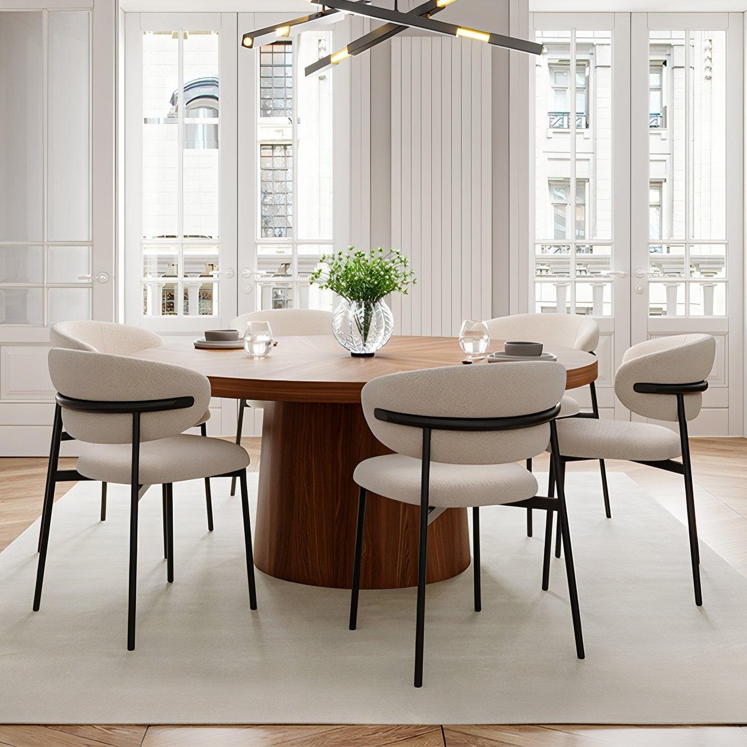 Zoya-D Minimalist Bouclé Dining Chair