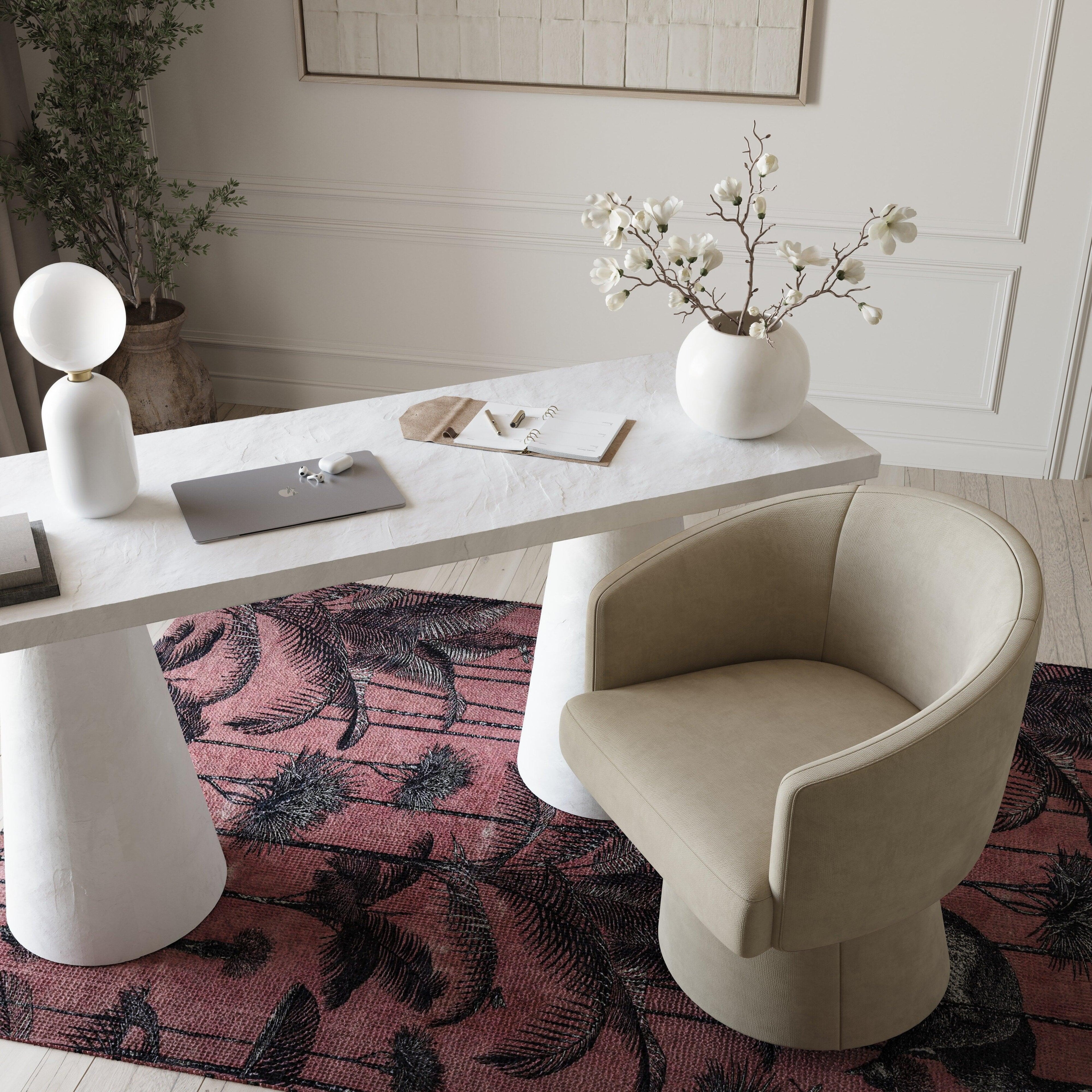 Cosmos Taupe Rolling Desk Chair