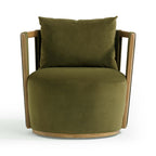 Equinox Green Velvet Swivel Chair