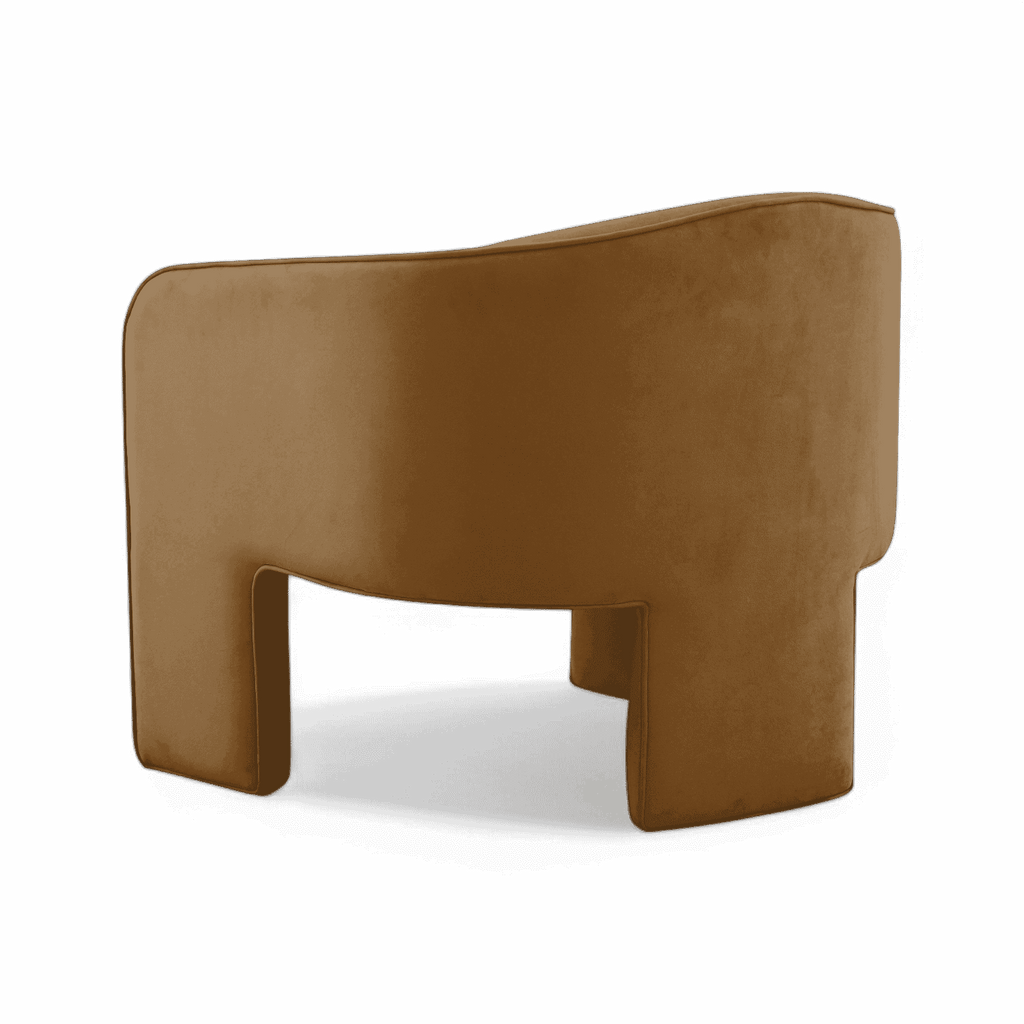 Helix Camel Velvet Accent Chair