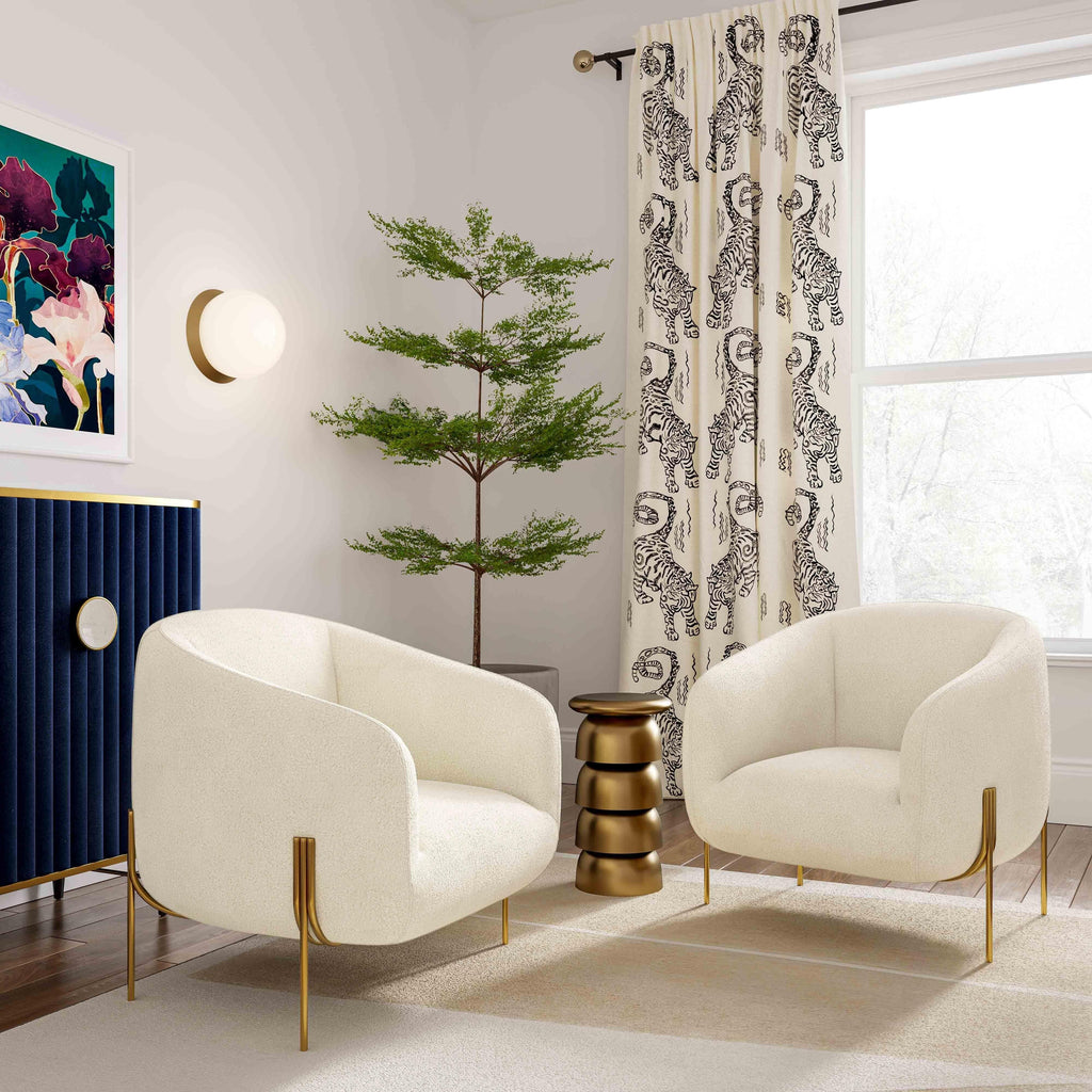 Celestia Gilt Shearling Chair