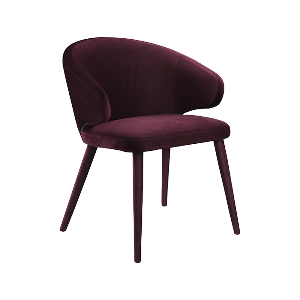 Merlot Sophisticated Curved Dining Chair