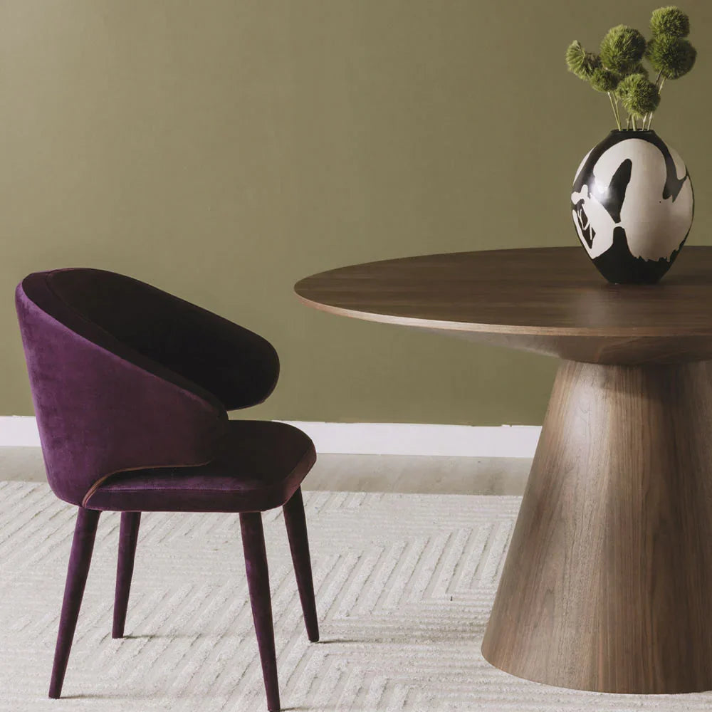 Merlot Sophisticated Curved Dining Chair