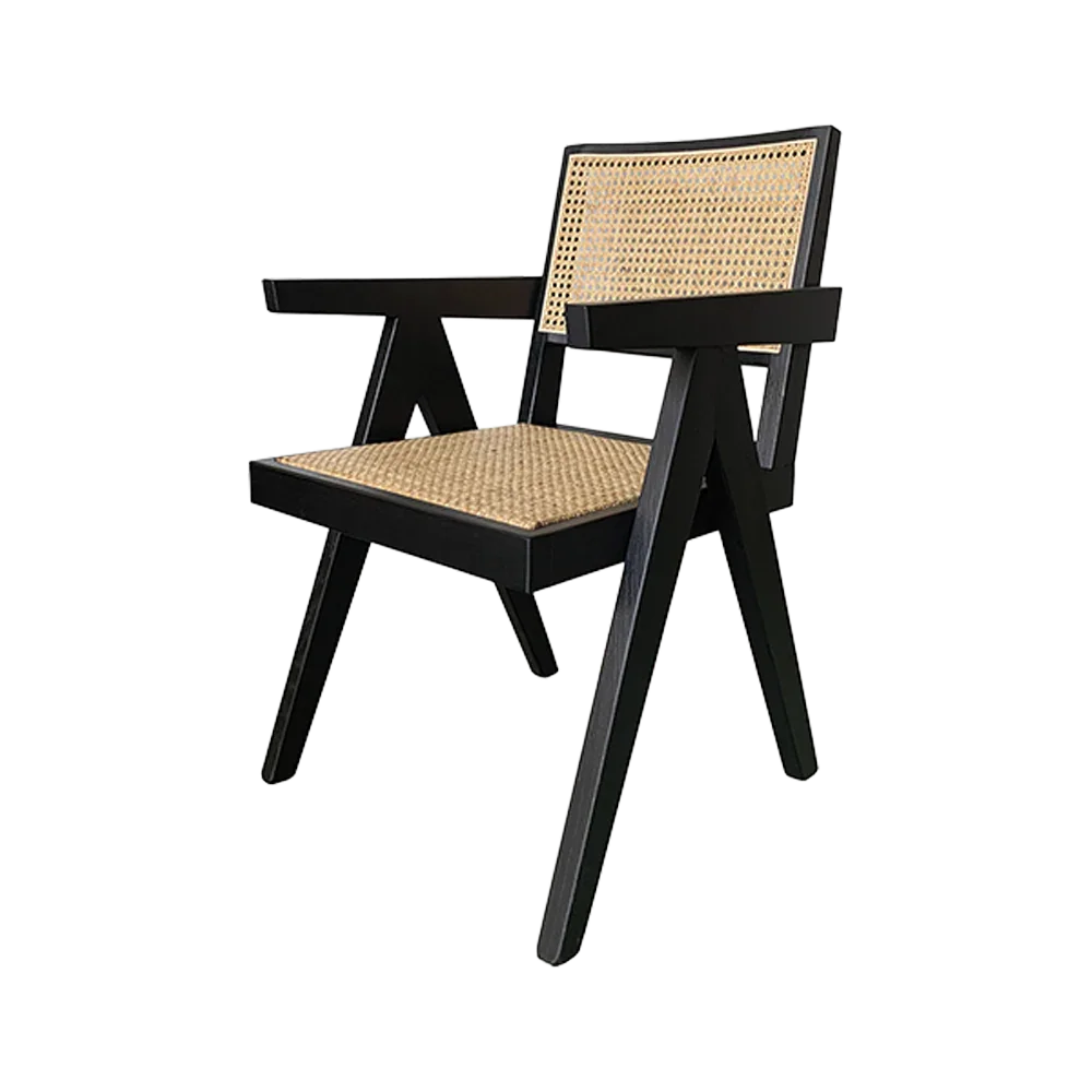Mingli Geometric Woven Cane Dining Chair