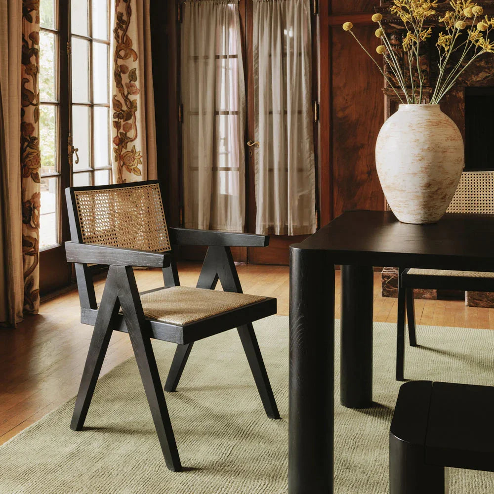 Mingli Geometric Woven Cane Dining Chair