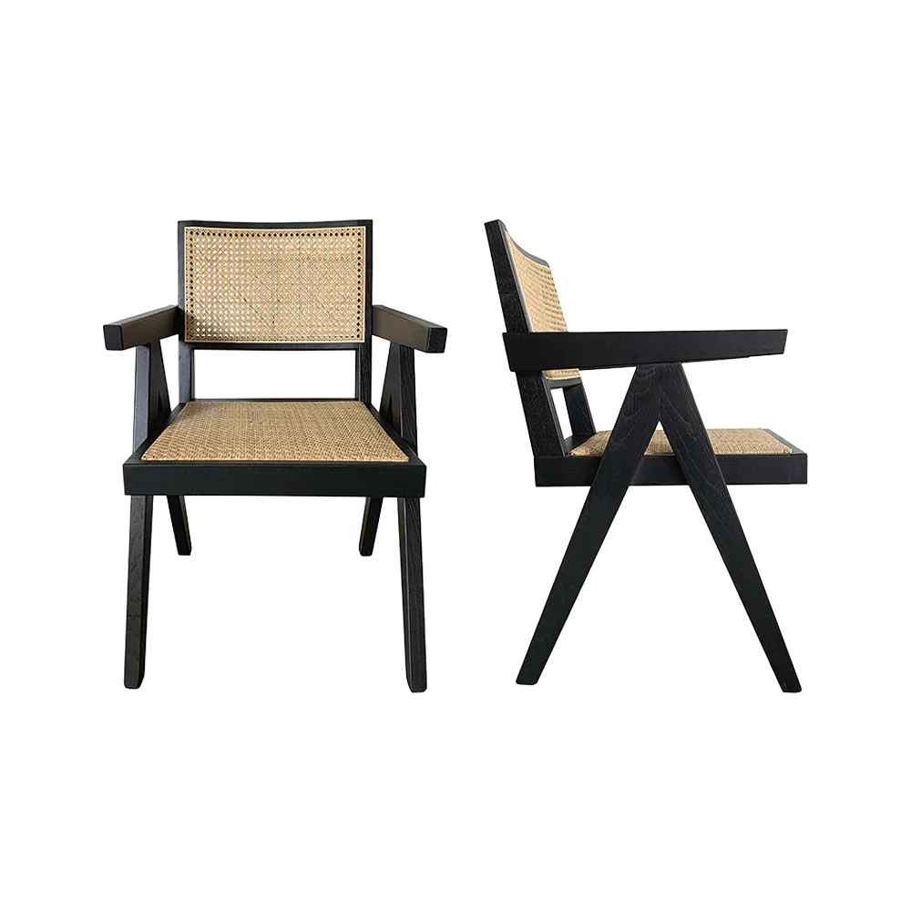 Mingli Geometric Woven Cane Dining Chair