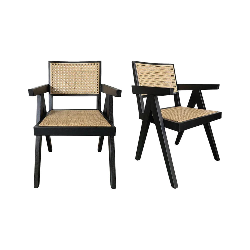 Mingli Geometric Woven Cane Dining Chair