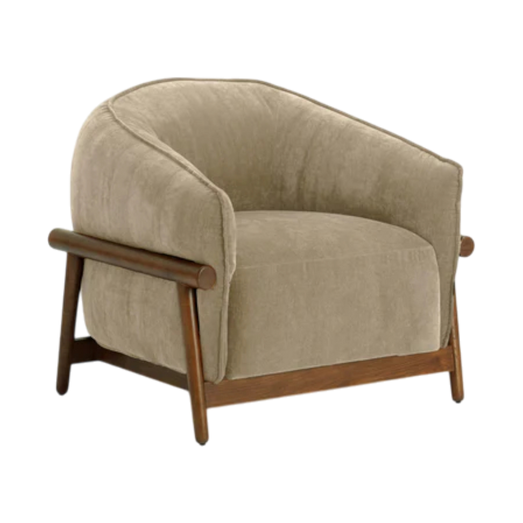 Malachyra Upcycled Chenille Accent Chair Taupe