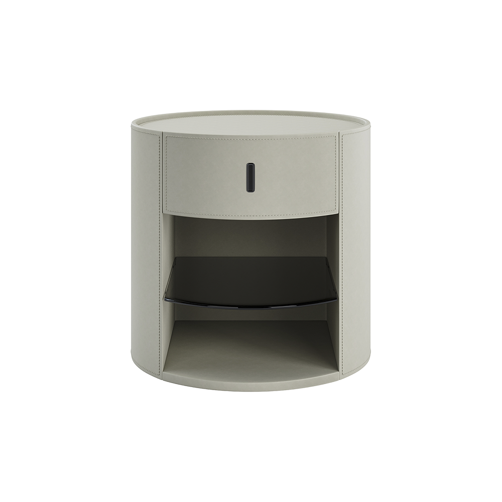 Cove Off-White Leather Nightstand