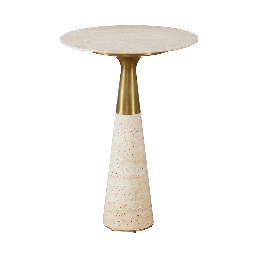 Elegant Travara Travertine Side Table