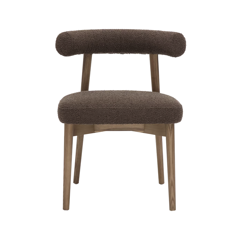 Truffle Minimalist Curved Dining Chair