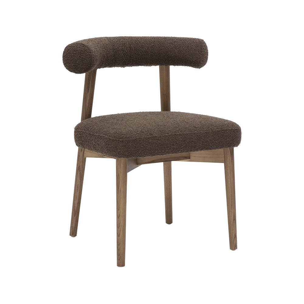 Truffle Minimalist Curved Dining Chair