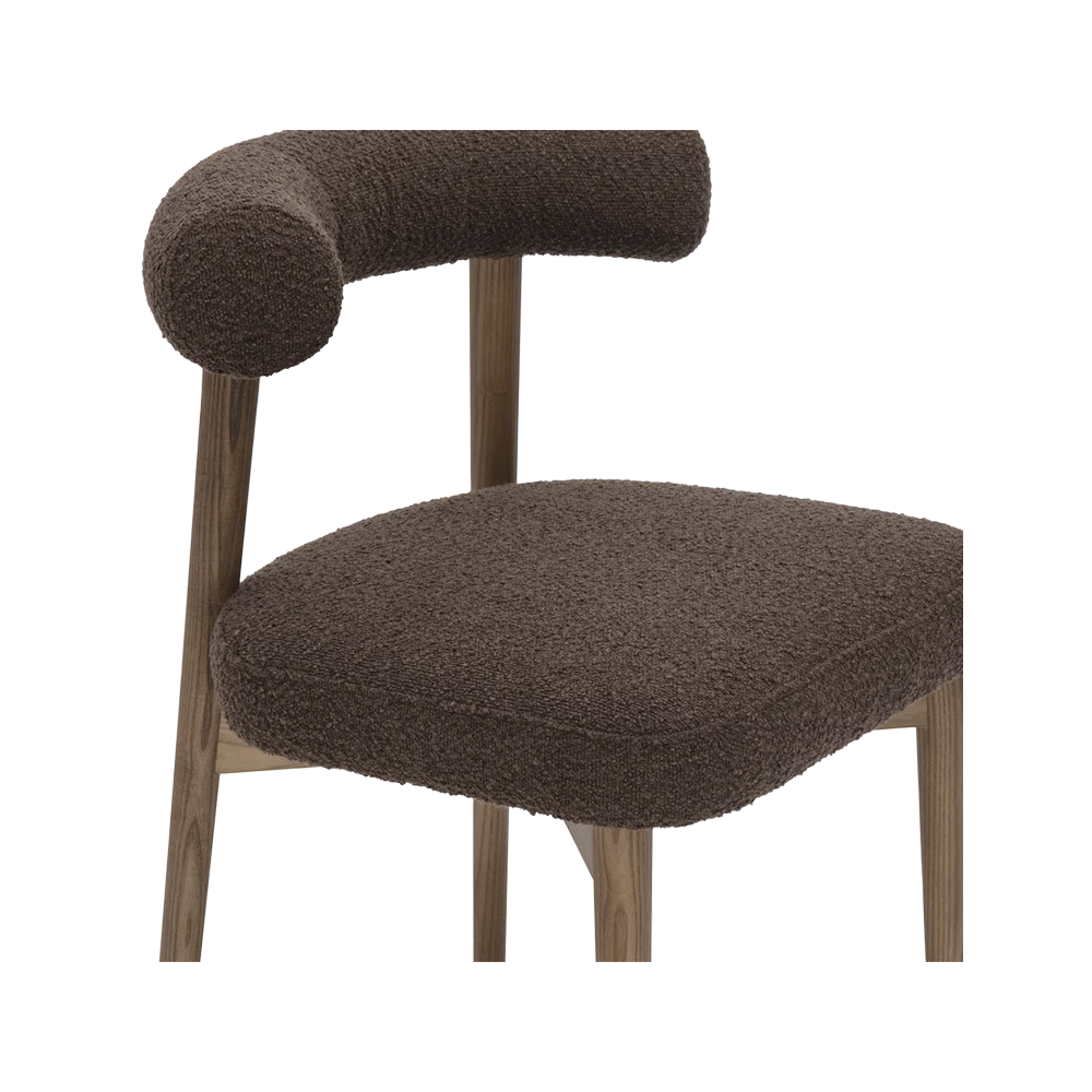 Truffle Minimalist Curved Dining Chair