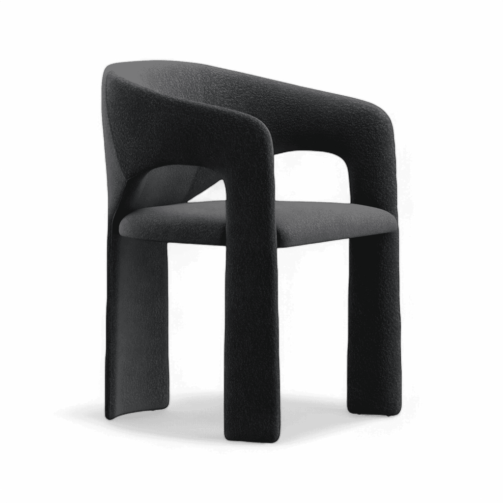 Aria Dining Chair Black Boucle