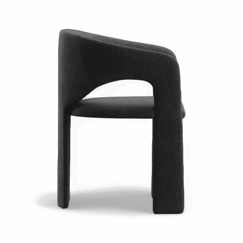 Aria Dining Chair Black Boucle