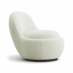 Boba Swivel Lounge Chair White Boucle