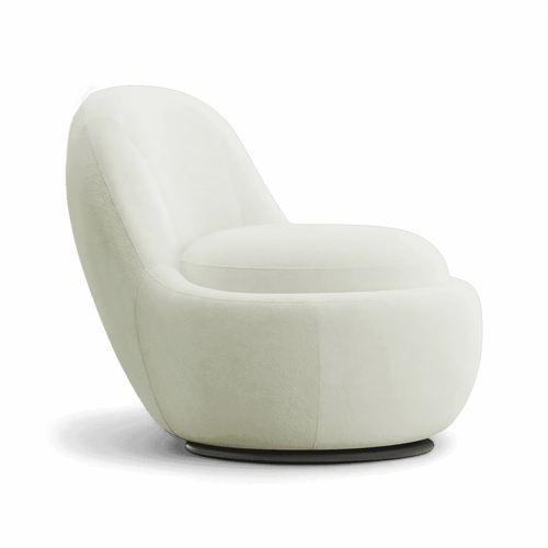 Boba Ivory Boucle Swivel Lounge