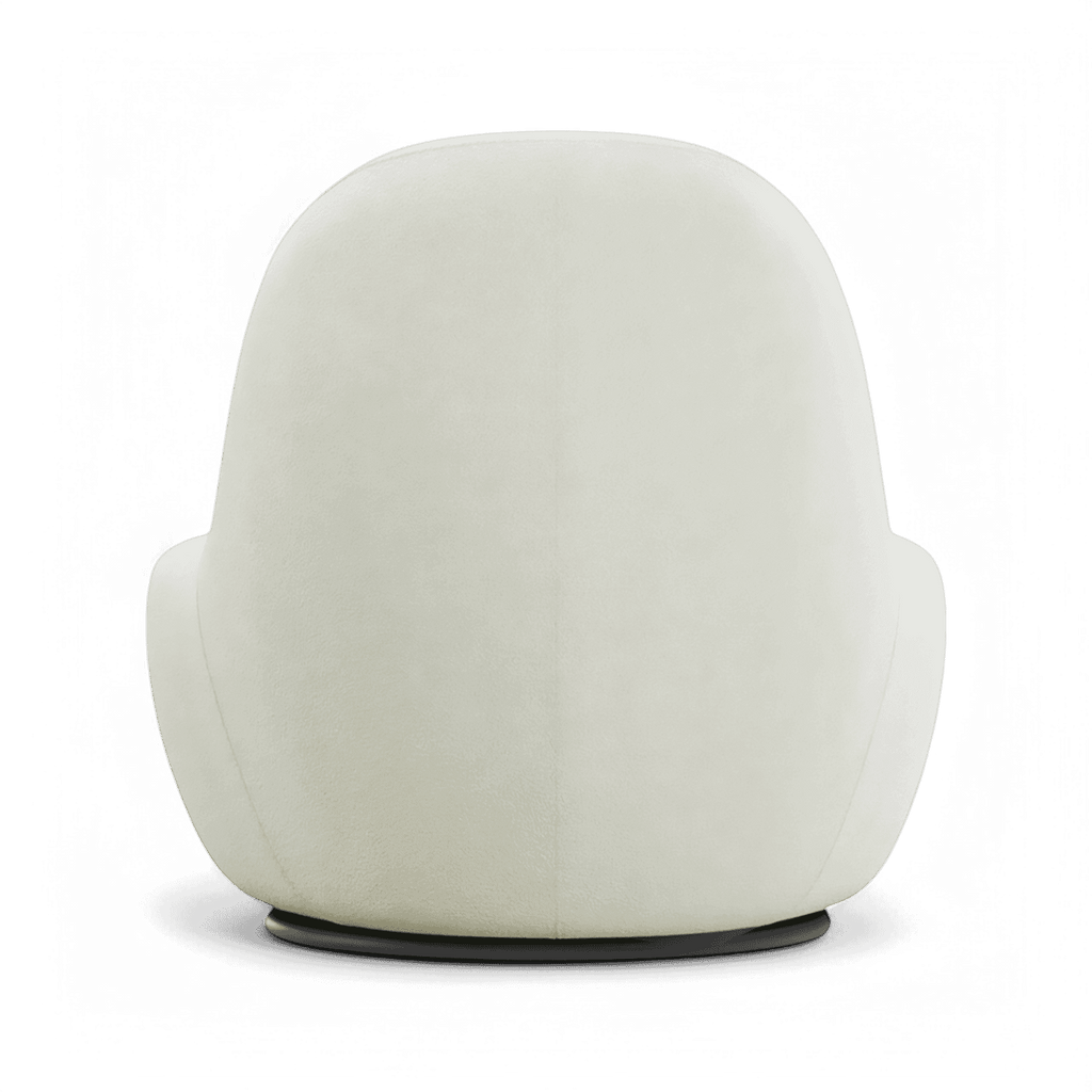 Boba Swivel Lounge Chair White Boucle