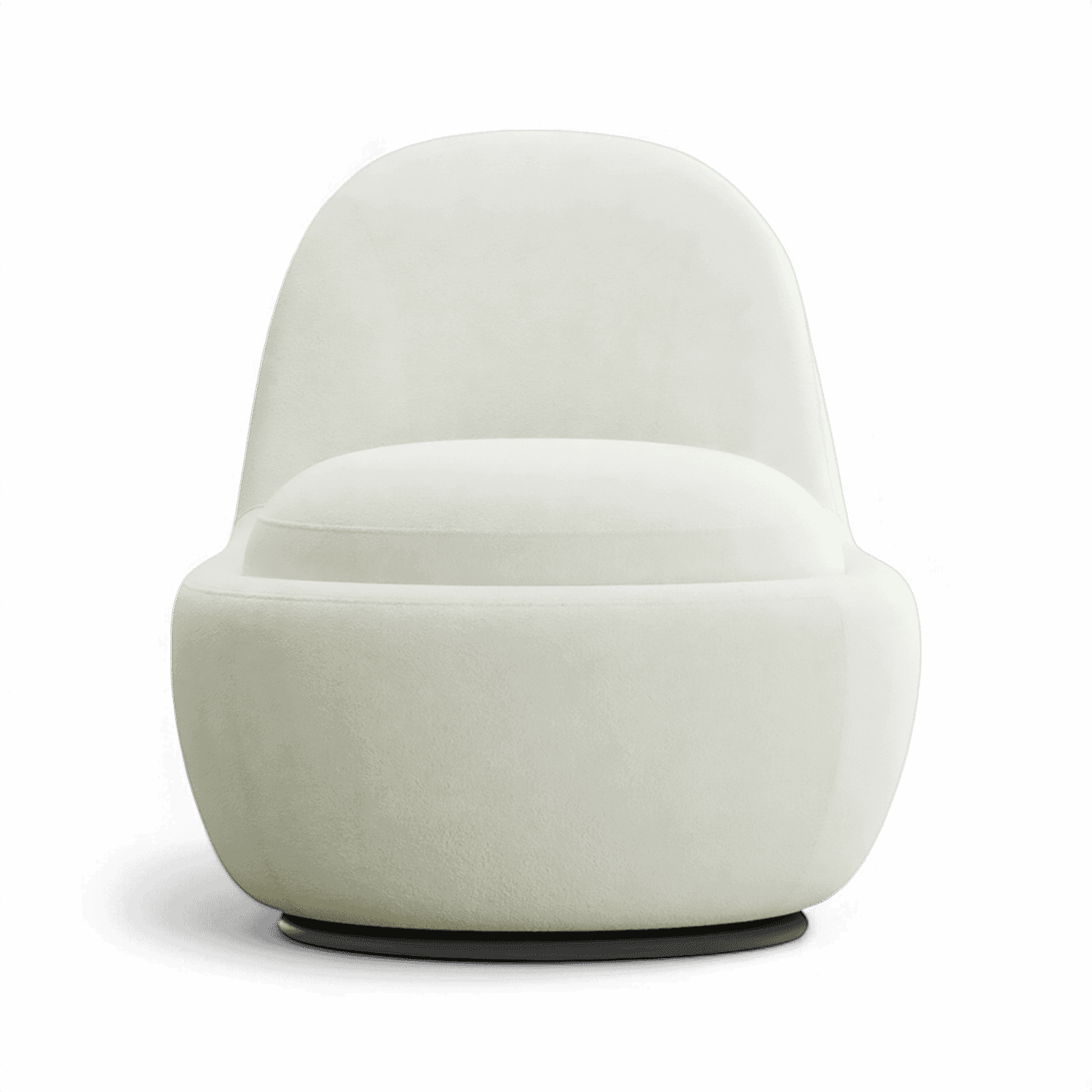 Boba Swivel Lounge Chair White Boucle