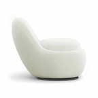 Boba Swivel Lounge Chair White Boucle
