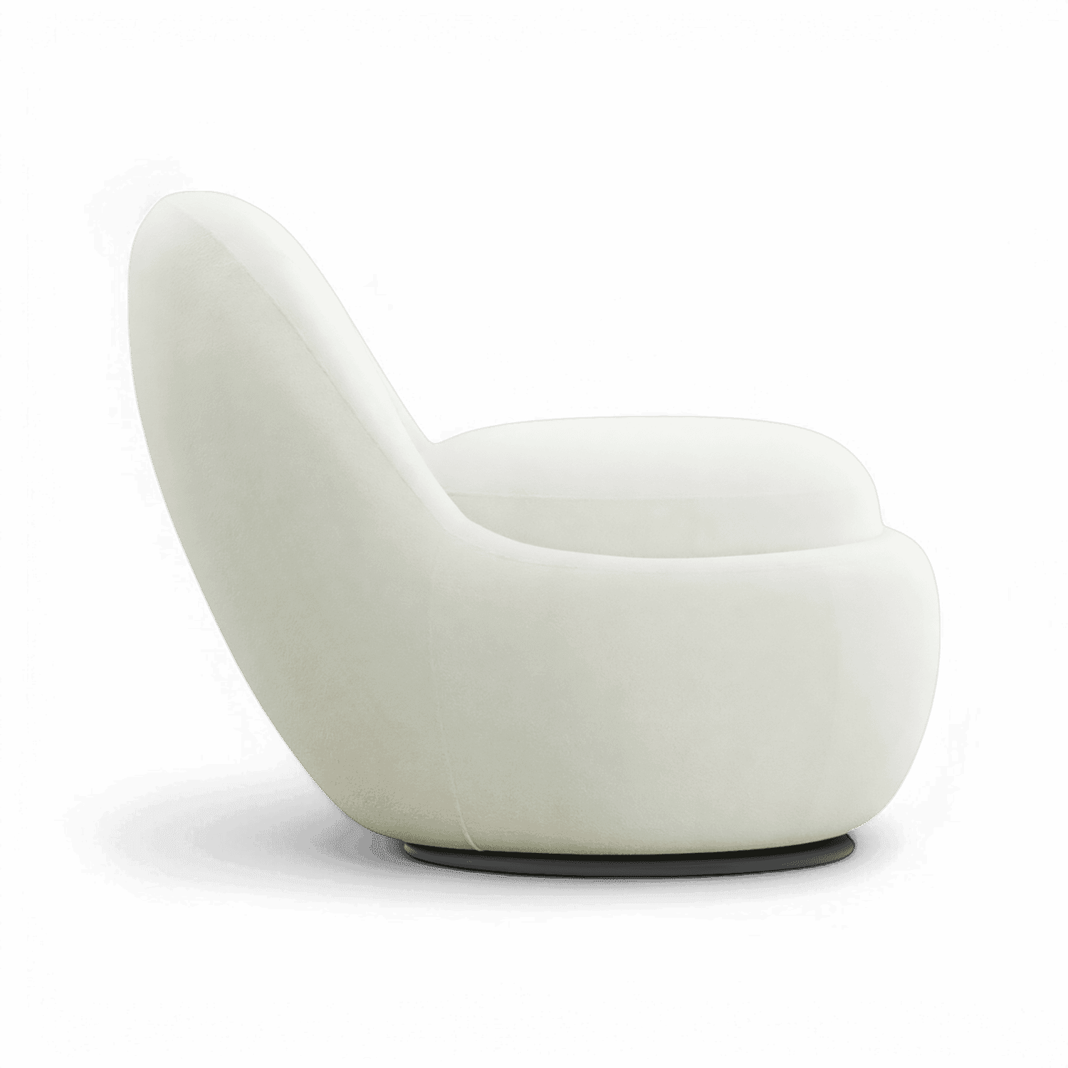 Boba Swivel Lounge Chair White Boucle