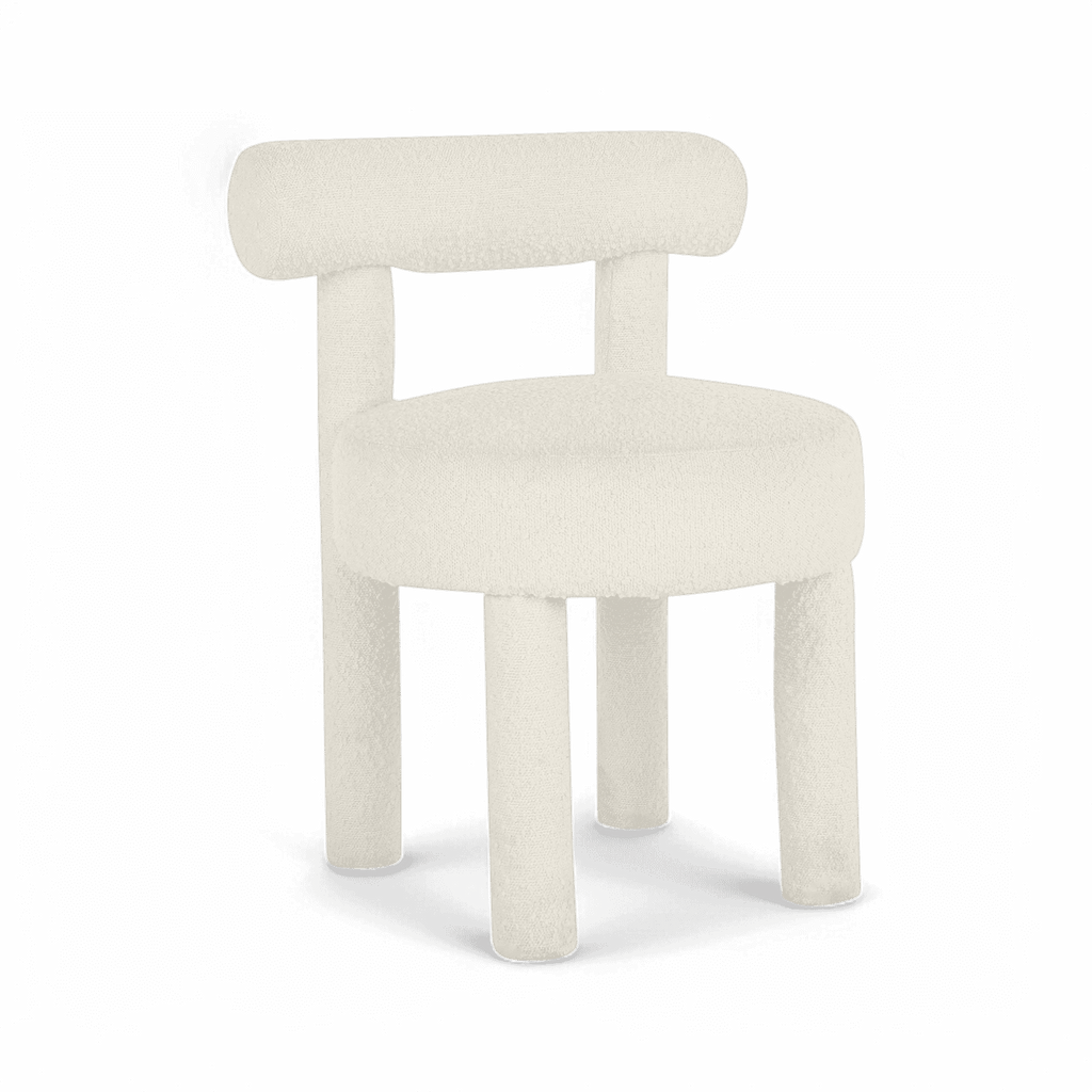 Arch Off White Boucle Dining Chair