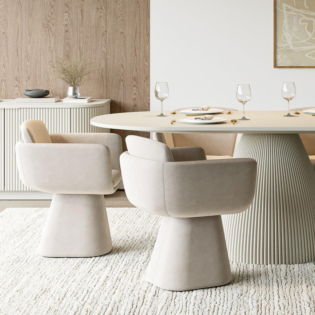 Rune-B Sculptural Swivel Dining Chair
