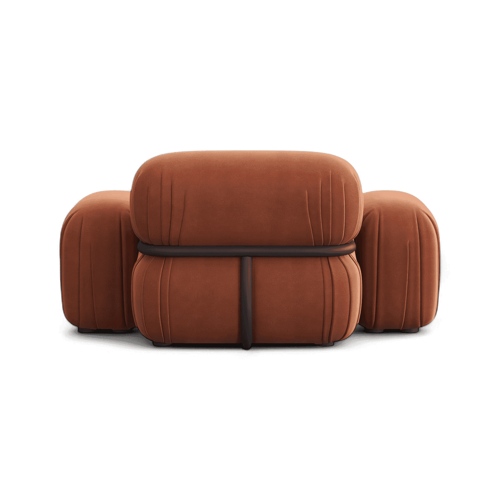 Rune Terracotta Velvet Sculptural Lounge Chair