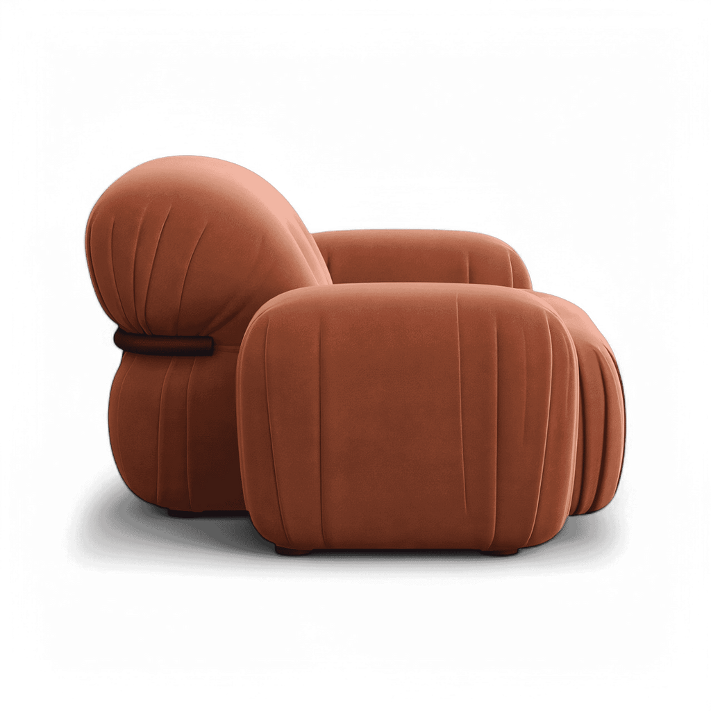 Rune Terracotta Velvet Sculptural Lounge Chair