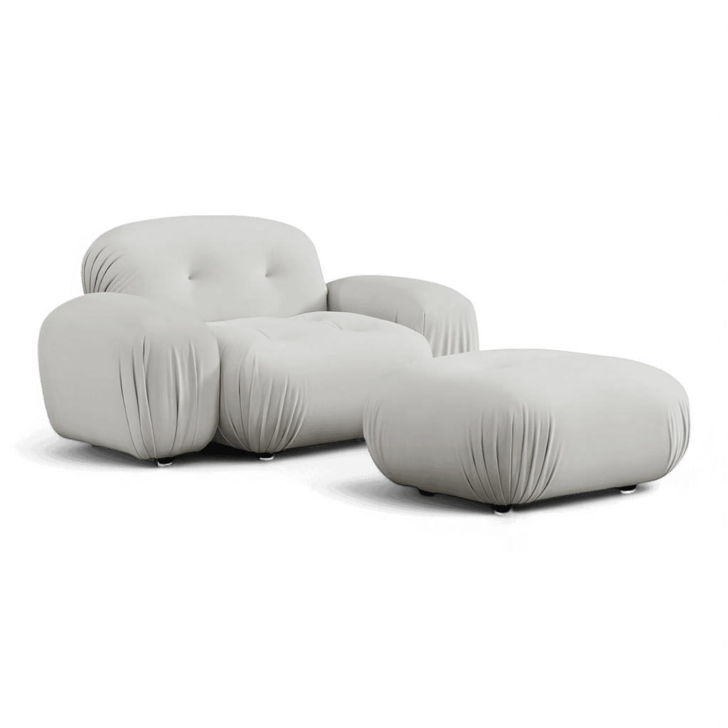Vela Off-White Velvet Grand Lounge