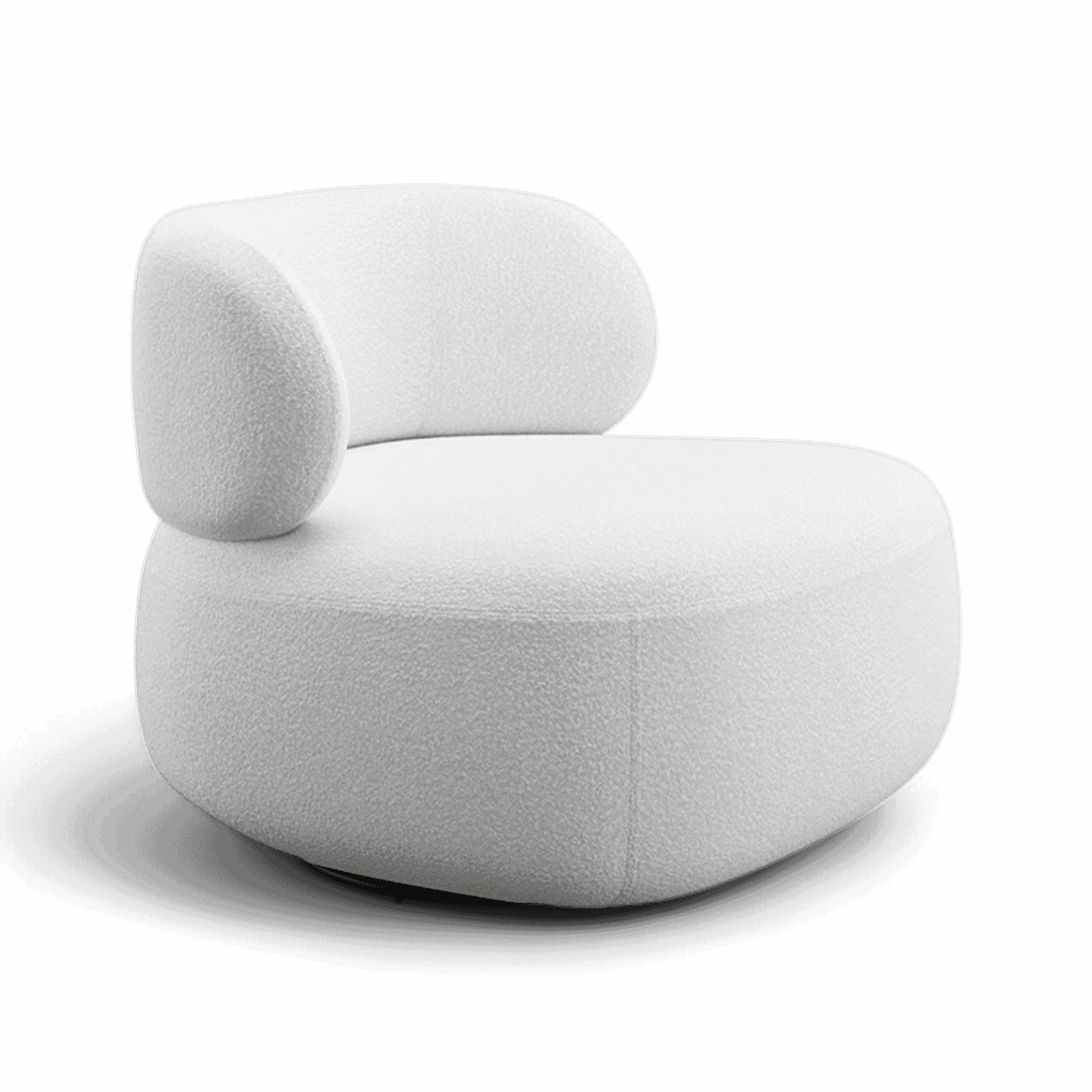 Lilo Swivel Lounge Chair White Boucle