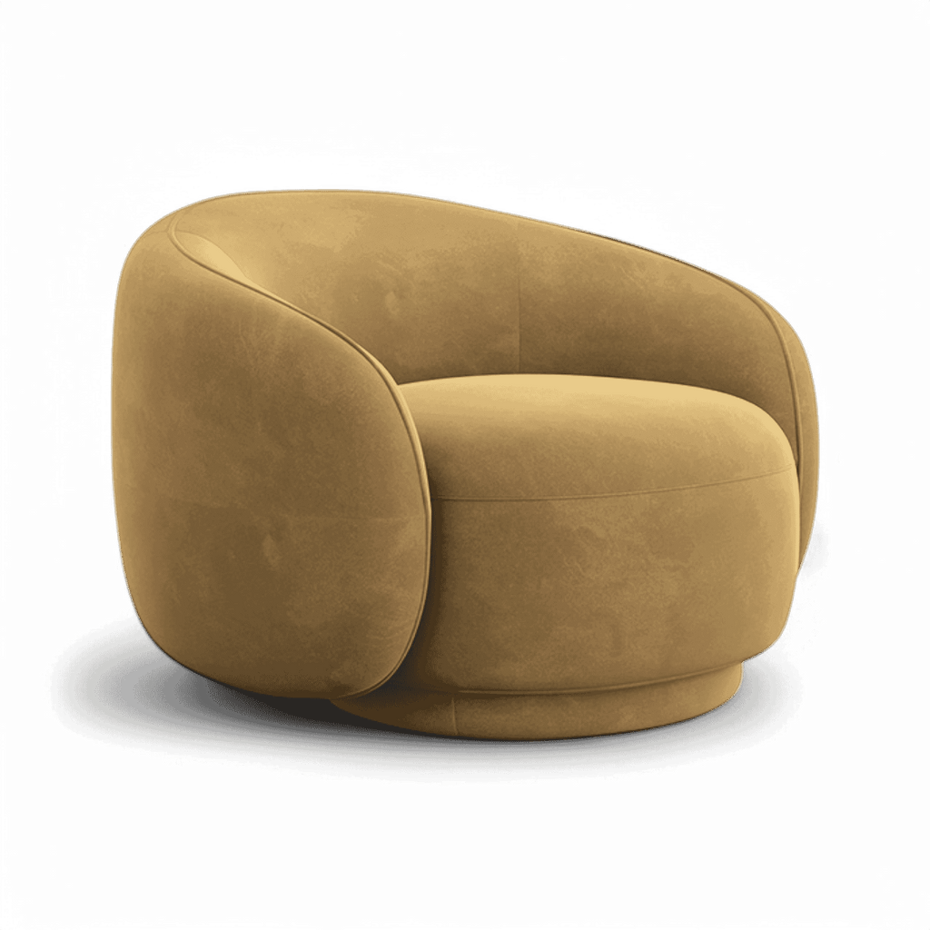 Nido Camel Velvet Cocoon Chair