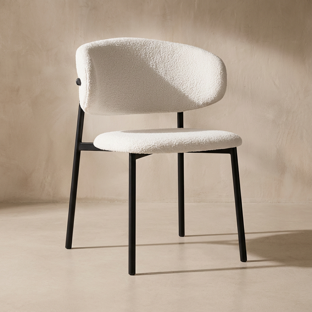 Zoya-D Minimalist Bouclé Dining Chair