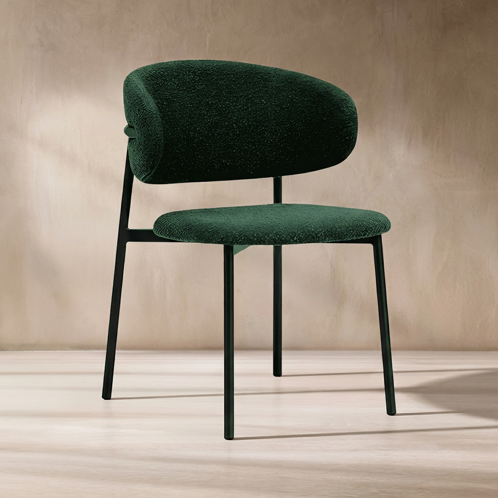 Zoya-A Minimalist Bouclé Dining Chair