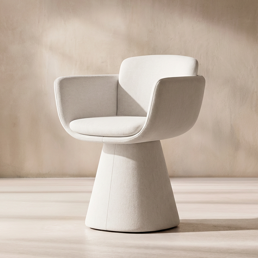 Rune-B Sculptural Swivel Dining Chair