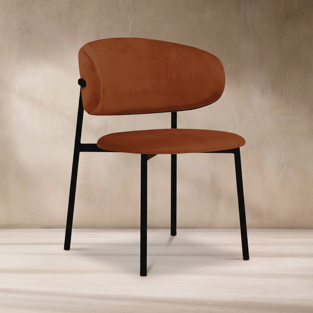Zoya-B Minimalist Velvet Dining Chair